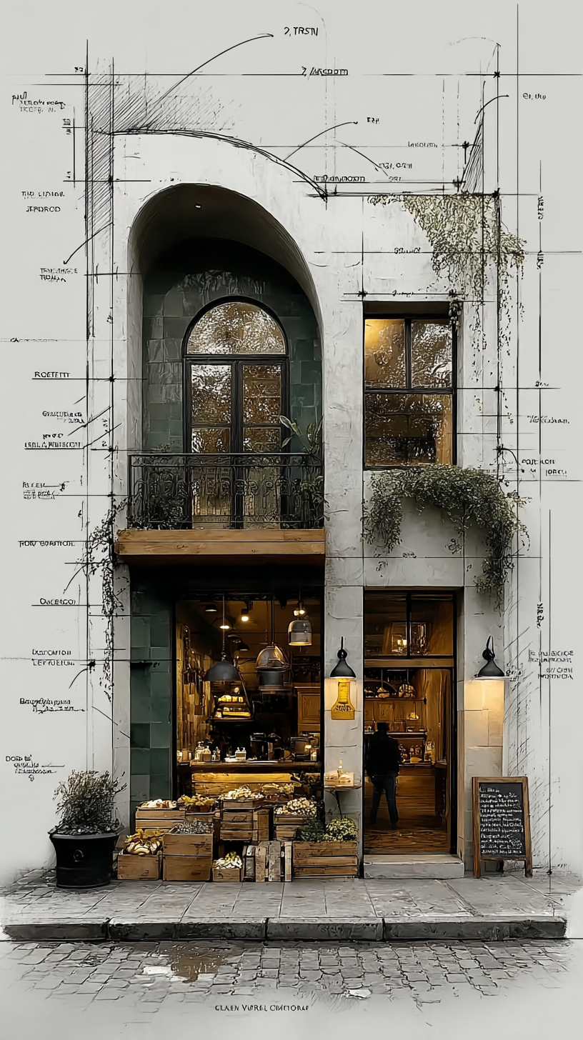 Facade Study, blueprint study 4